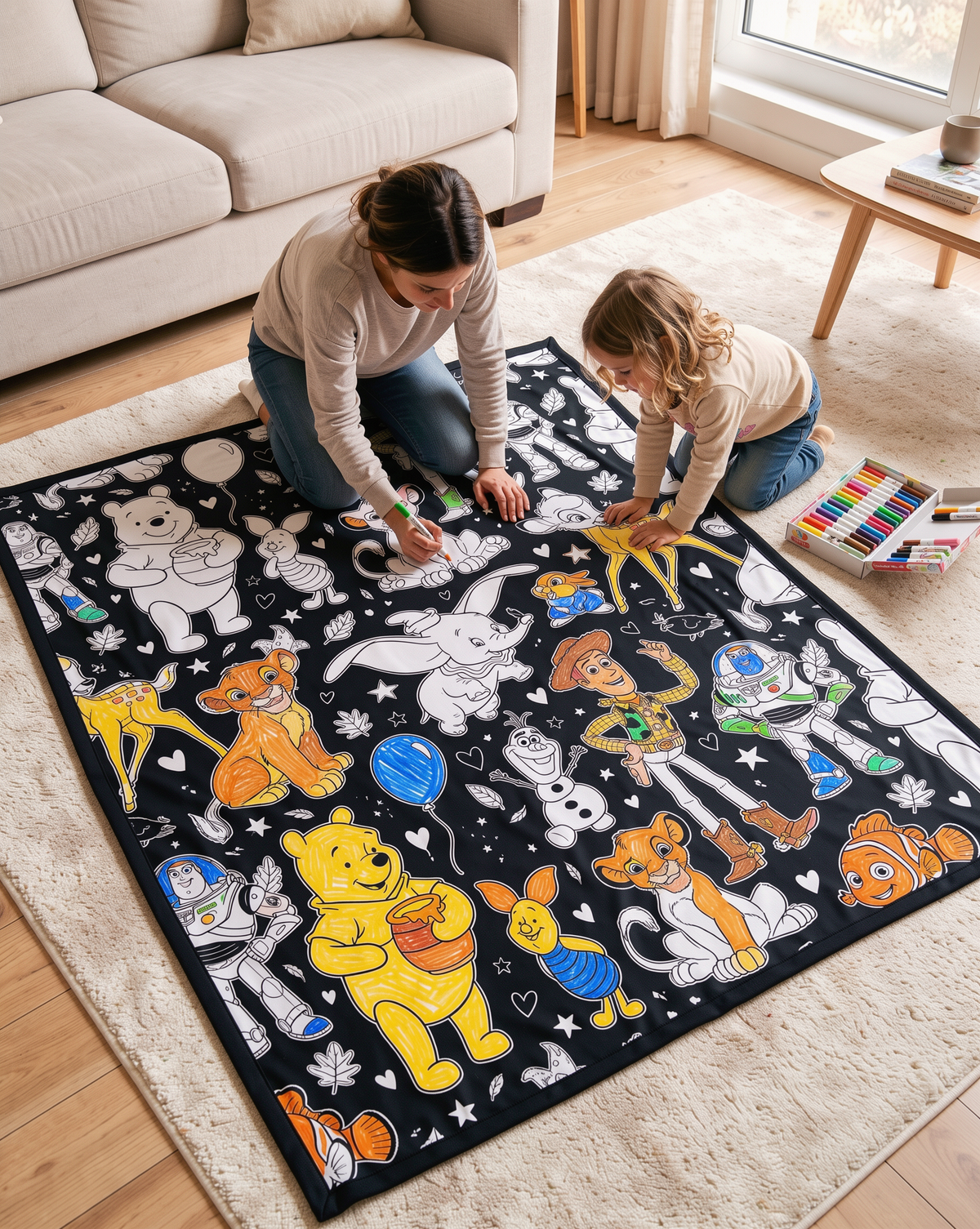 Magical Coloring Blanket – Enchanted Character Collection
