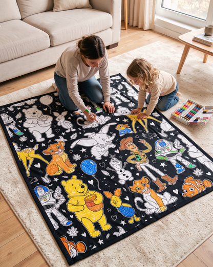 Magical Coloring Blanket – Enchanted Character Collection