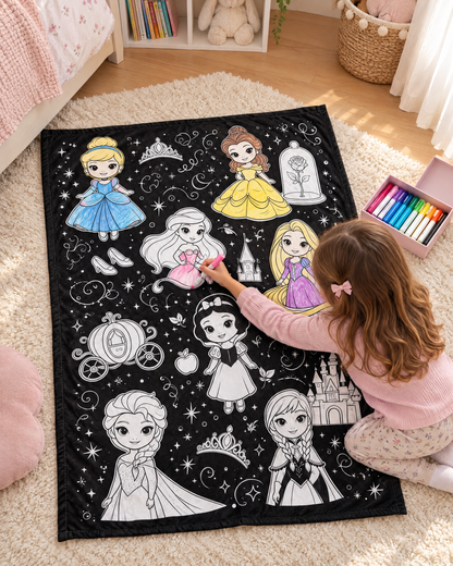 Magical Coloring Blanket – Enchanted Character Collection